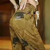 Pantalones de Hielo de Seda para Hombre Primavera y Otoño Camuflaje Casual Sueltos Jogger Pantalones de Trabajo para Exteriores en Obra