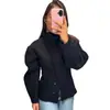 Vestuário feminino transfronteiriço: elegante e versátil, adequado para o trabalho, com gola alta, fecho de botões de pressão, cintura marcada, comprimento curto e corte justo, feito de tecido de lã, para outono e inverno, atacado em estilos europeus e americanos