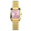 Nuevo reloj de pulsera para mujer con correa de acero de lujo y manecillas, elegante y sencillo reloj de pulsera de cuarzo cuadrado para estudiantes, venta al por mayor para comercio electrónico transfronterizo