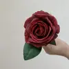 Flor de Rosa Artificial de Tallo Único de Alta Calidad con Borde Quemado de Moda Flor Artificial Decoración Sala de Estar Ramo de Flores Secas con un Toque de Lujo