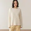 Directo 2025 Nuevo Suéter de Punto Grueso Holgado Estilo Perezoso Camisa Base Suéter de Cachemira para Mujer Cuello Redondo Canalé