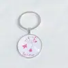 Llavero Colgante de Gema del Tiempo Cinta Rosa Transfronterizo Regalo Pequeño Creativo Anillo de Metal para Llaves