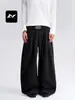 Con un rico toque americano de alta gama, pantalones casuales plisados para hombre y mujer, marca de moda de corte holgado y limpio, silueta con caída, pantalones de pierna curva