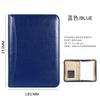 Cuaderno de negocios A5 de PU de imitación de cuero, bolsa con cremallera, multifunción, clip para gerente de oficina, calculadora, bloc de notas de hojas sueltas