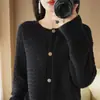 Cárdigan de Algodón Puro Engrosado para Mujer, Otoño e Invierno, Estilo Perezoso, Abrigo Suave y Cálido, Tejido Suelto y Versátil, Suministro Directo del Fabricante