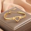 Collar de Amor Personalizado de Lujo Ligero para Mujer, Moda Trendy, Acero de Titanio Incoloro, Cadena para Clavícula 2023 Nuevo Collar Cubano Chapado en Oro