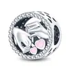 Cuentas Plateadas con Forma de Corazón Más Vendidas de Amazon con Accesorios de Pulsera DIY con Forma de Corazón de Amor para el Día de San Valentín Chino