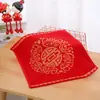 Algodão Casamento Hi-lenço Lenço Vermelho Grande Palavra Feliz Quadrado Pequeno Noiva Lenço Vermelho Casamento Troca Hi-toalha Lenço de Jogar Mulher