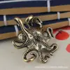 Pulpo macizo de latón hecho a mano, mascota de té, pulpo de boutique creativa, ocho lados, fortuna, cobre puro, juego de té para ceremonia del té, piezas