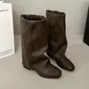 Pantalones de Moda Retro Botas de Pierna de Caballero para Mujer 2026 Primavera Otoño Nuevas Botas Vaqueras Occidentales de Tacón Grueso Francés Venta al por Mayor