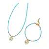 Moda Original Exquisito Sentido de Alta Gama Color Goteo de Aceite Mariposa Turquesa Collar de Cuentas Entrada Lujo Nicho Cadena Clavícula Combinable