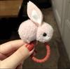 Diadema de celebridad de Internet, linda diadema de conejito de peluche, horquilla para el cabello, accesorios para el cabello de niña con forma de corazón, tocado con clip de banda de goma de dibujos animados