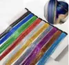 Mechas de Cabelo Clip-in Glitter PET Extensões de Cabelo Coloridas Cabelo de Fada para Festa Carnaval