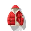 Jaqueta com capuz acolchoada de algodão, unissex, espessa para aquecimento, à prova de vento, casual, design liso, moderna e simples, versátil, estilosa para homens