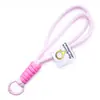 Colgante Llavero de Cuerda Trenzada de Nylon Anudada Bloque de Color Correa Corta para Teléfono Desmontable Accesorio de Correa Colgante Anti-Pérdida