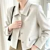 Elegante e sofisticado top casaco de malha de manga comprida estilo Chanel moda coreana casaco estilo coreano slim fit
