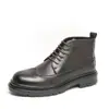 Zapatos de Cuero de Caña Alta con Cordones y Brogue Tallado Estilo Nuevo para Hombre Estilo Británico Formal de Negocios Casual Talla Grande Zapatos de Cuero