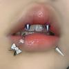 Anillo de Labio de Diamante Rompido Anillo en C de Diente Exterior de Bola de Barro Anillo de Herradura Joyería de Piercing para Chicas Calientes Dulces Frescas Lindas