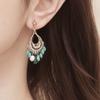 Aretes Cortos de Borlas Estilo Étnico Vintage Aretes Azul Lago Diseño Nicho Aretes Estilo Bohemio para Vacaciones para Mujer