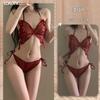 Lencería sexy gratis fuera de uniforme sexy malla transparente pasión mariposa de tres puntos sin espalda traje abierto al por mayor 268