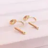 Aretes de Clip No Perforados de Zircón con Forma de Bobina de Mosquito Colgante, Rellenos de Oro de 14K que Conservan el Color, Accesorios para Pendientes Hechos a Mano con Corazón y Rectángulo de Zircón