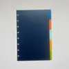 Fabricante de Shenzhen Furo de Cogumelo Fosco 8 Furos Colorido Índice Divisória de Página Interna de Folhas Soltas