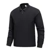 Camisa Polo de Manga Larga con Cuello de Solapa para Primavera y Otoño para Hombre Casual de Negocios Transpirable Capa Base Sedosa Elegante Adelgazante Moderna