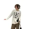 Camiseta blanca de algodón puro de manga larga para mujer, estilo high street americano, primavera/otoño 2026, estilo holgado y casual, adecuada como top de capa base