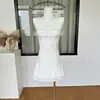 Vestido Camisola Jacquard Huajianji de Corte A / Cardigã Curto de Tricô