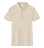 Camisa polo de color liso, manga corta, producto principal, versátil, cómoda, elegante, unisex, con logo estampado y bordado de ropa de trabajo