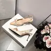 Nuevos Zapatos de Tacón Alto Stiletto con Lazo Color Nude para Mujer, Sandalias de Satén con Punta Fina, Estilo Francés, Zapatos Elegantes