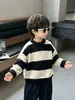 Suéter para Niños Q224 Estilo Otoño Invierno Moda Pulóver de Punto para Niños Nuevo Estilo Top Base de Punto para Niño Pequeño
