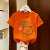 Estilo Novo de Verão Roupas Infantis 100% Algodão para Meninas Gola Redonda Camisetas de Manga Curta para Meninas Tops Camiseta Tendência de Verão