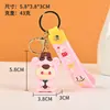 Novo chaveiro de borracha macia em PVC figura de desenho animado 3D chaveiro Labubu decoração de mochila de estudante feito sob medida