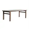 Mesa de Comedor de Nogal Sudamericano Mesa de Banco de Trabajo de Madera Maciza Mesa de Té para el Hogar Escritorio Rectangular Simple Moderno de Tronco