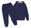 Suéter con capucha y forro polar para niños de otoño e invierno para comercio exterior, traje de suéter casual de color sólido para niños