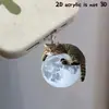 Adornos Colgantes Decorativos, Tapón Antipolvo para Teléfono Móvil, Tipo-C 2D Acrílico con Forma de Gato Lindo Pieza Plana de Interfaz