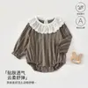Mameluco de Bebé Primavera Nuevo Estilo Pequeño Floral Cuello con Volantes Romper Triangular Lindo para Bebé Niña Una Pieza Traje para Gatear