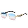 Nuevas Gafas de Sol sin Marco Transfronterizas Moda Europea y Americana Clásico Cuadrado Personalidad Leopardo Gafas de Sol de Moda para Hombres y Mujeres