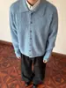 Chaqueta Cardigan de Punto Simple con Solapa Retro Japonesa para Hombres y Mujeres, Suéter Holgado Casual Versátil para Primavera y Otoño, Estilo Perezoso