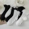Encaje estilo japonés primavera-verano fino lazo blanco dulce princesa Lolita Mary Jane calcetines juveniles hasta media pantorrilla