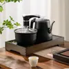Estufa de Té Eléctrica Base de Marco de Madera Soporte de Placa de Inducción 37*20cm Marco Embebido para Preparar Té Eléctrico Material de Bambú