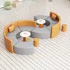 Área de descanso creativa sofá de ocio combinación mesa de centro simple S arco cuero recepción espera oficina