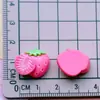Serie Mini Rojo Rosa Oso Pata de Fresa Arte de Uñas Pinza para el Cabello Pinza de Garra Pegamento en Crema Parche DIY Accesorios de Resina