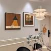 Pintura Decorativa de Restaurante Estilo Mid-Century Maillard Retro Nicho Sala de Estar Sofá Mural de Pared Pintura Colgante de Dormitorio de Alta Gama