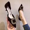Tacones Altos Tacones de Aguja para Mujer 2025 Primavera y Verano Nuevos Zapatos Huecos de Celebridad de Internet Zapatos Versátiles de Moda de Punta Estilo Hada