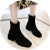 Botas Martin otoño e invierno nueva moda punta tacón grueso botas de moda manga gamuza botines zapatos de uso diario