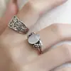 Novo Anel Flor Vazada Estilo Chinês para Mulheres, Versátil e Empilhável, Anel Aberto de Moda Exquisito e Elegante, Anel para Dedo Indicador Estilo Ins