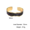 Pulsera Nueva de Acero Inoxidable Transfronteriza Abierta Moda Lujo Accesible Estilo Chapado en Oro de 18K Goteo de Aceite No se Desvanece Pulsera de Acero de Titanio para Mujeres