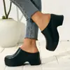 Chinelos de Moda Eva com Solado Grosso e Bico Redondo para Mulheres, Salto Anabela Tendência Fábrica Transfronteiriça Aliexpress Em Estoque